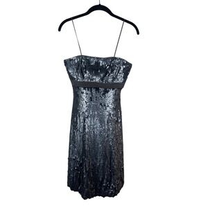 Vintage Badgley Mischka Sequin Strapless Dress, 100% Silk, Size 0